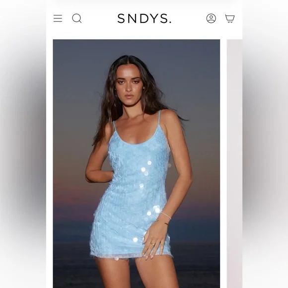 SNDYS Blue Sequin Slip Dress - Picture 2 of 5